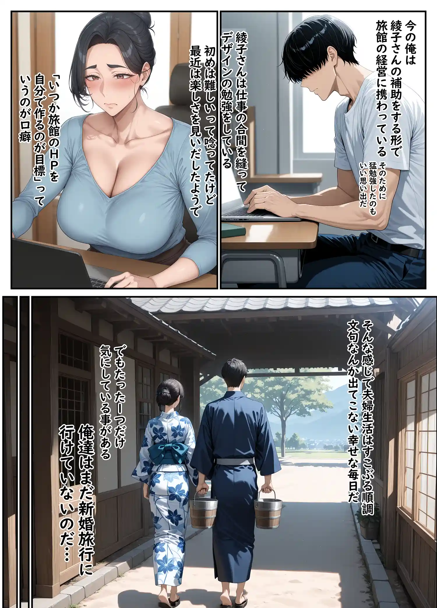 欲求不満を隠し続けてきた未亡人女将と汗だくで求め合う温泉宿の夜2 無料エロ画像4