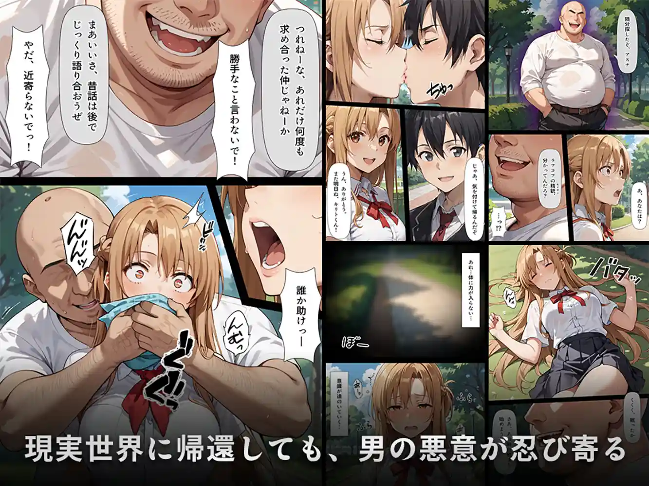 復讐されるアスナ-極悪プレイヤーは現実世界まで追ってくる- 同人フル漫画画像44