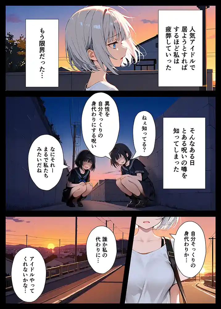 陰キャでドルオタな俺が人気アイドルそっくりに女体化して本人と3 Pすることになったの画像85