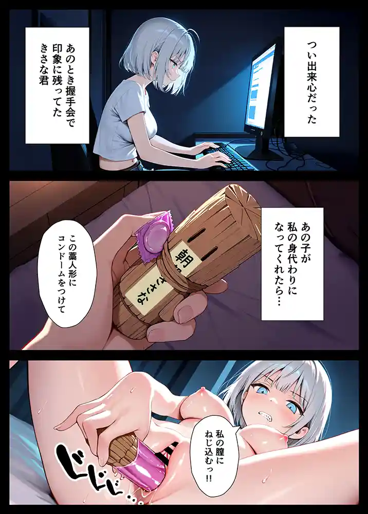 陰キャでドルオタな俺が人気アイドルそっくりに女体化して本人と3 Pすることになったの画像87
