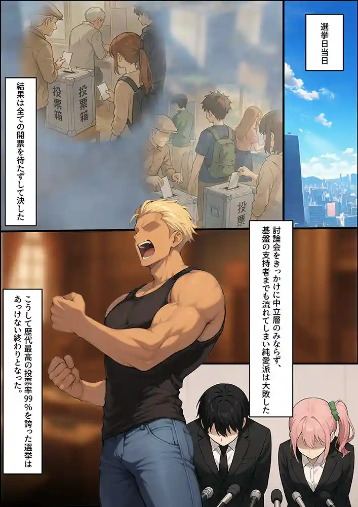 “【エロ漫画】投票率99％！？寝取り派VS純愛派〜勝者の先に待つ日常〜【しゃる】無料エロ漫画同人誌