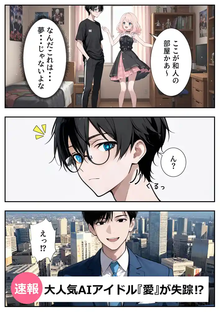 “【エロ漫画】画面の向こうから推しが来た!失踪したAIアイドルとの甘とろ生活【だぶるクリっく】無料エロ漫画同人誌