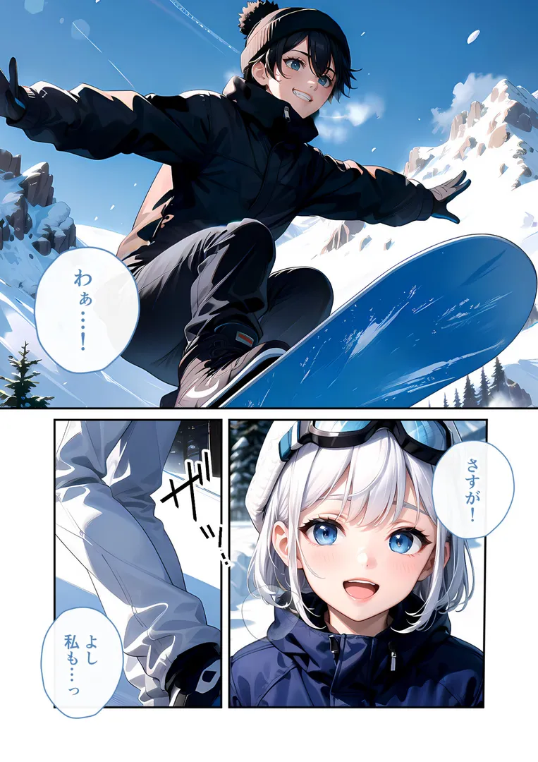 【エロ漫画】いちゃLOVE純情ベッドルーム 〜スノボデート、甘いひとときに溶ける両片想い〜 モザイク版【ラビットフット】無料エロ漫画商業誌 漫画フル画像5