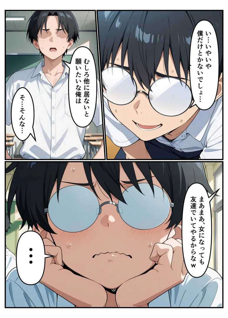 【エロ漫画】性転換希望調査に僕だけ希望するで出した結果、本当に女の子になってしまった話 モザイク版【コミック宴】無料エロ漫画商業誌 画像4